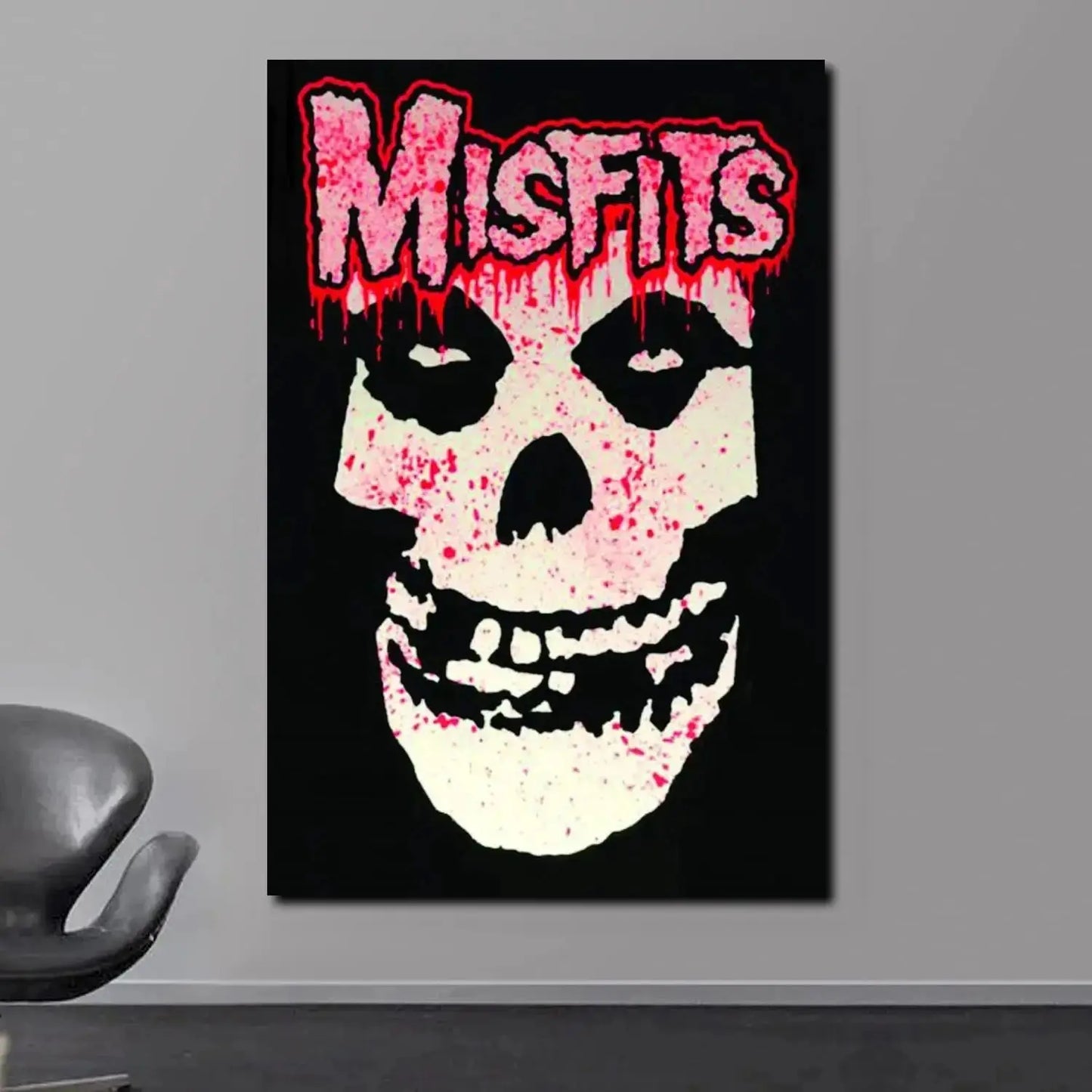 Misfits Hot Poster Horror Punk Rock Music Canvas Painting Wall Art Picture Retro Posters Prints for Bedroom Bar Club Home Decor Peaceful Pleasures Health and Wellness