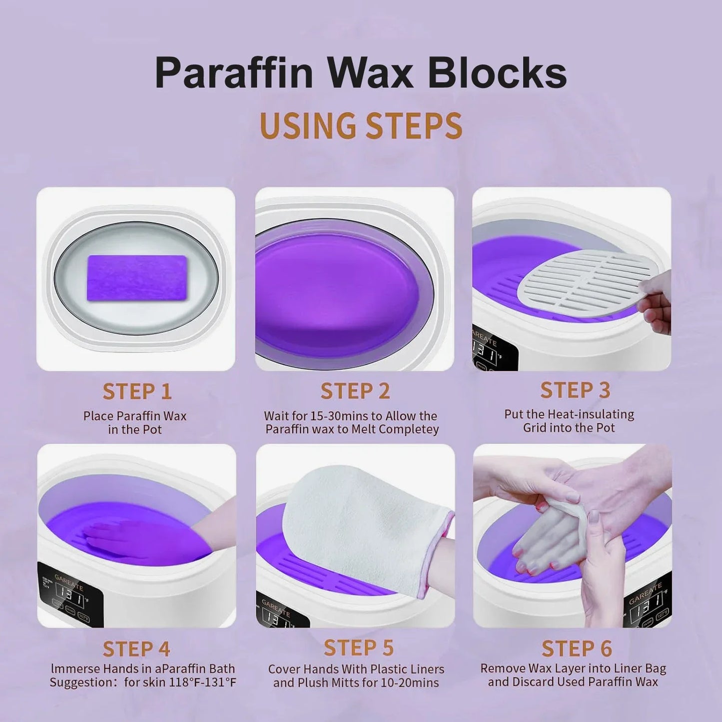 Lavender Paraffin Wax Hand & Foot Mask – Moisturizing SPA Peel-Off