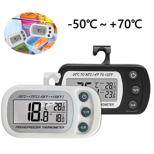 Fridge Thermometer With Hook Anti-Humidity Refrigerator Freezer Electric LCD Display Digital Thermometer Temperature Monitor Peaceful Pleasures Health and Wellness