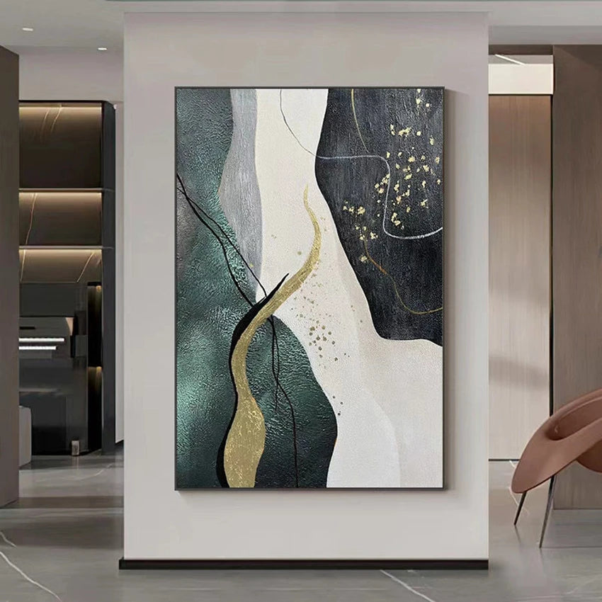 Nordic Wall Art Decor Oil Painting Modern Abstract Image High Quality Home Hanging Poster Handmade Canvas Mural For Parlor Porch Peaceful Pleasures Health and Wellness