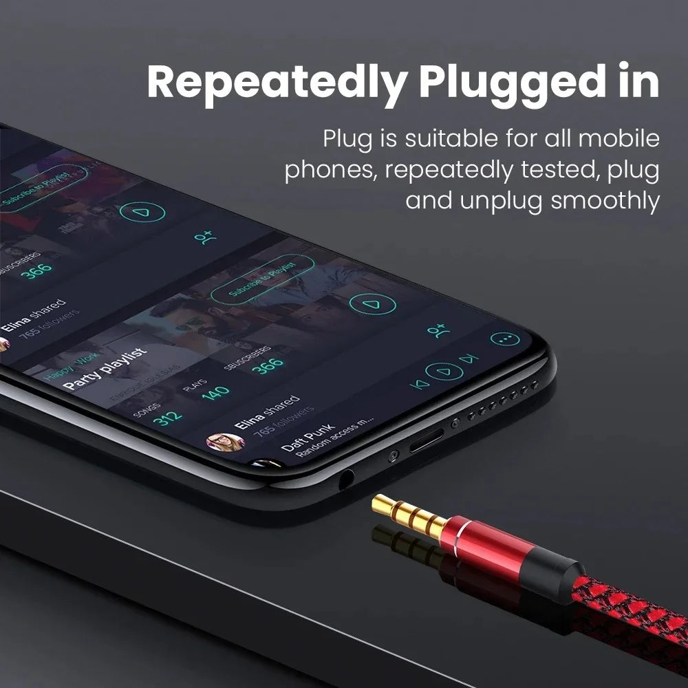 3.5mm Male to Male Aux Audio Cable 1.5m Braided | Car & Phone