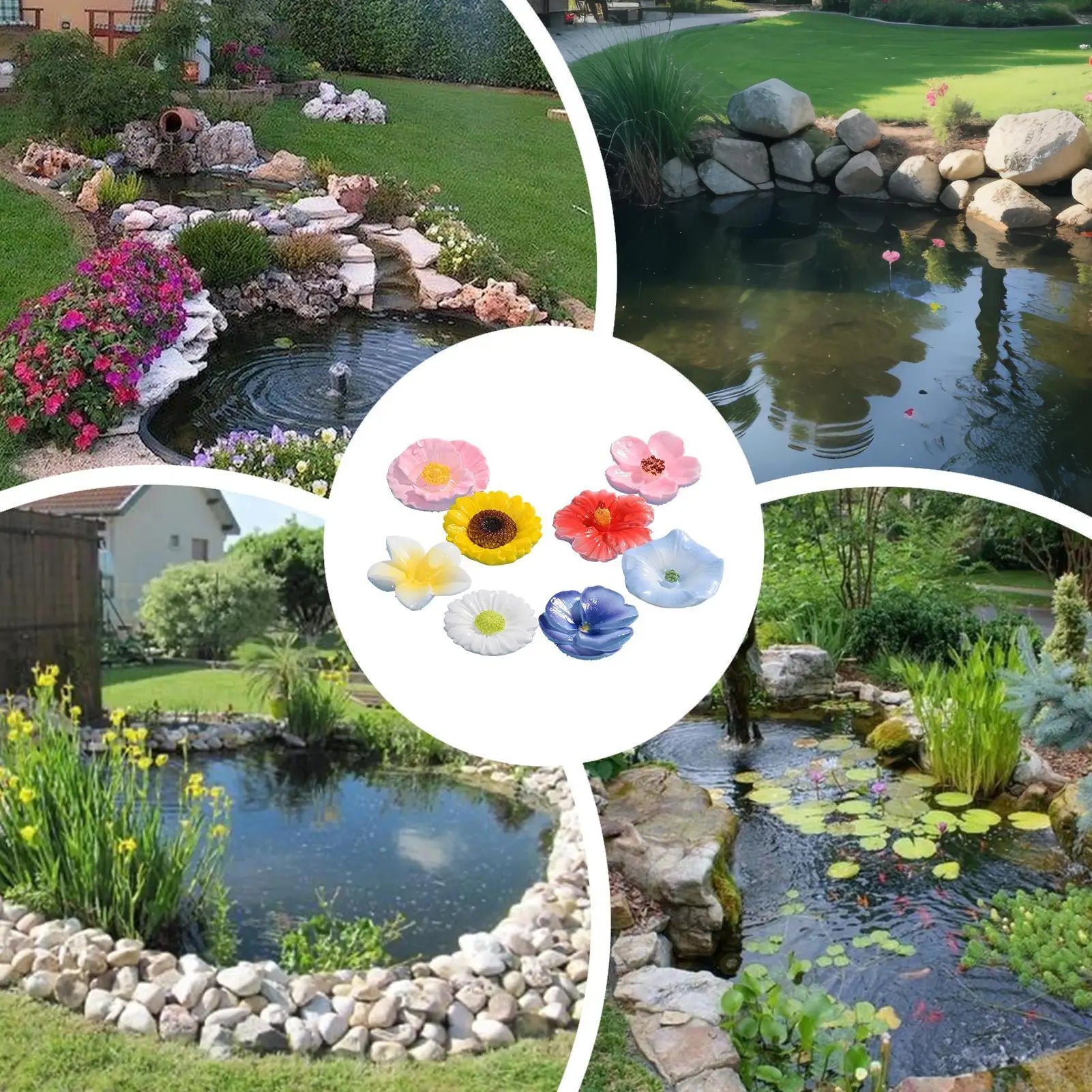 Aesthetic Weatherproof Floating Flower Bee Feeder 8pcs Decorative Pollinator Station For Garden Pond Patio Birds Butterflies Bee Peaceful Pleasures Health and Wellness