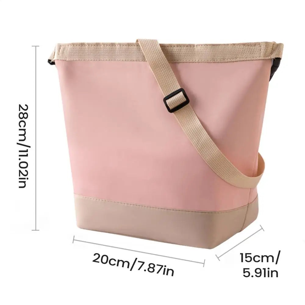 Roll Top Insulated Lunch Box Cooler Bag Leakproof Food Container for Work School Outdoor Camping picnic Leakproof Food Container Peaceful Pleasures Health and Wellness Pink