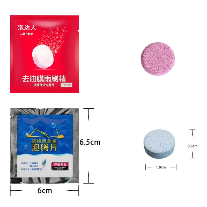 200-Pack Windshield Wiper Effervescent Cleaning Tablets for Cars