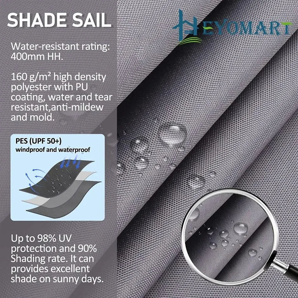 Triangle Sun Shade Sail | 98% UV Block Waterproof Canopy
