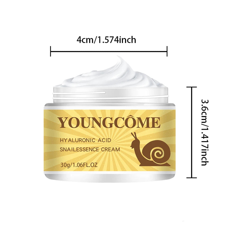 Snail Hyaluronic Acid Essence Cream Deeply Nourishes Skin Improve Roughness Tighten Skin Repair Damaged Skin Smooth wrinkles Peaceful Pleasures Health and Wellness 30G