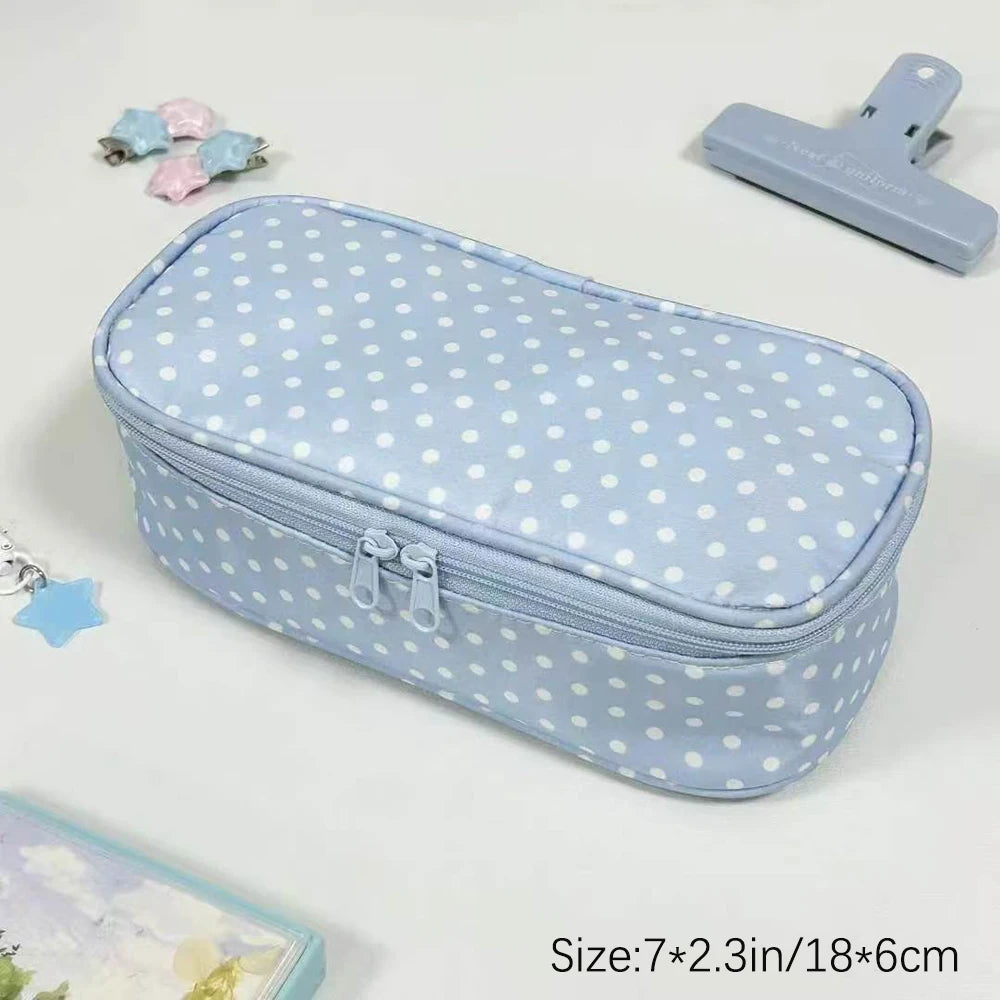 Wave Point Element Pen Bag Ins Large Capacity Girl Makeup Brush