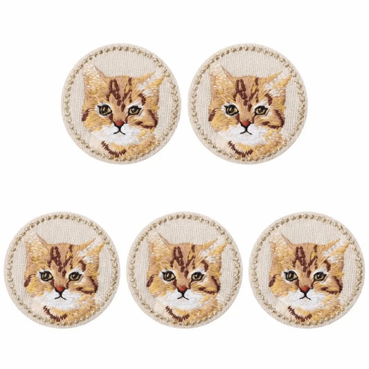 5pcs Cat Iron-On Embroidered Patches | DIY Clothes Appliqués Iron-On Patches Oasis Select Style 5