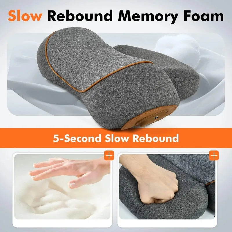 3in1 Electric Neck Massager Cervical Pillow Hot Compress Neck Stretch Heating Vibration Shoulder Massage Pillow Back Traction Peaceful Pleasures Health and Wellness