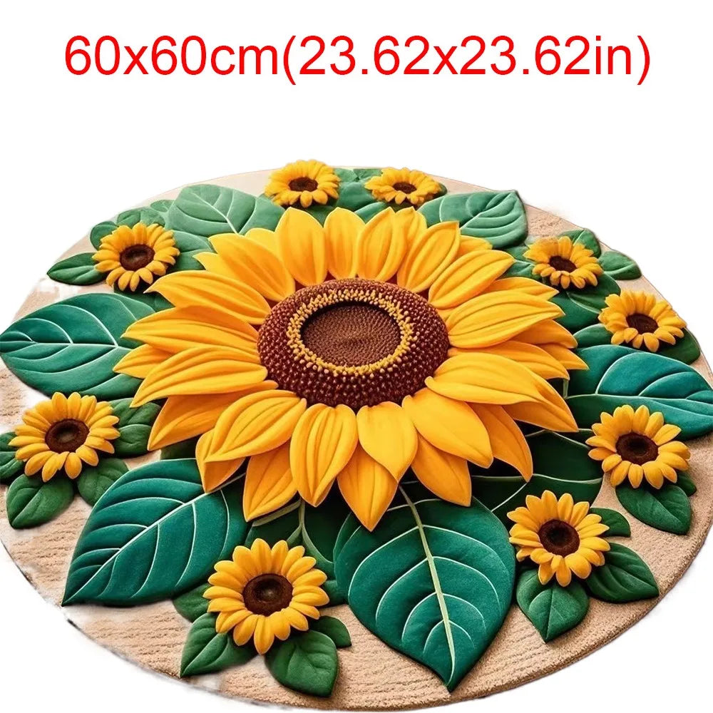 Sunflower Shaped Non-Slip Soft Carpet Mat 60x60cm | Home Décor