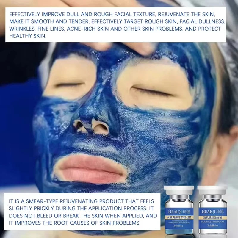 Blue Copper Peptide Sponge Spicule Collagen Skin Renewal Mask