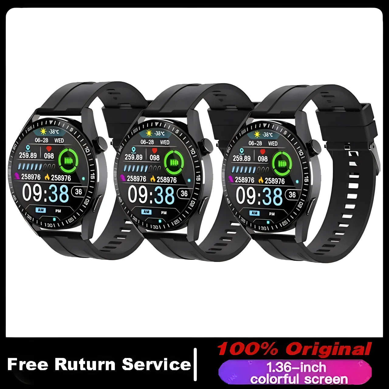 Pro Smart Watch Men Women AMOLED 420*420 HD Screen Heart Rate Bluetooth Call Waterproof relojes inteligentes SmartWatch 2023 Peaceful Pleasures Health and Wellness 3Bk NEW GT3