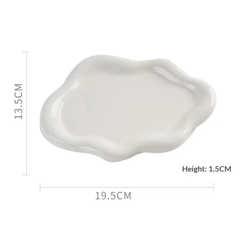 Cloud Shape Plastic Jewelry Tray Organizer for Rings Earrings Bracelets Ideal for Home Desk Storage Modern Design Peaceful Pleasures Health and Wellness White