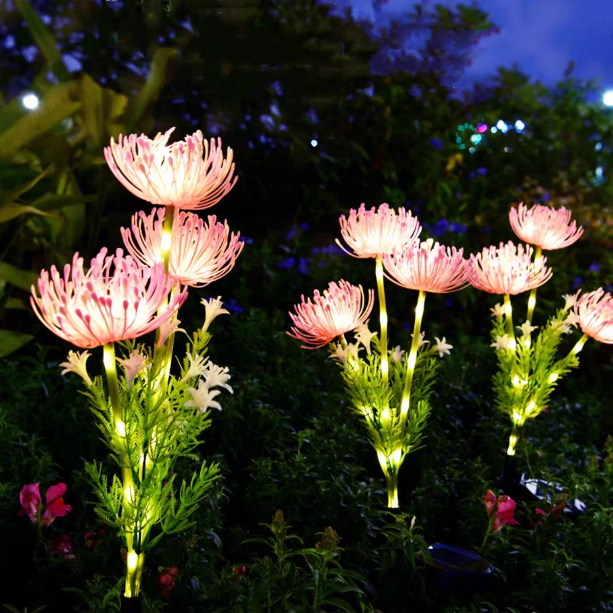 Solar LED Flower Ground Stake Lights – Garden & Courtyard Decor