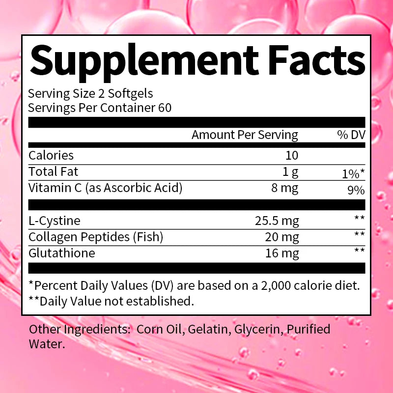 Collagen & Glutathione Capsules – Skin, Antioxidant & Liver Support Dietary Supplement Peaceful Pleasures Health and Wellness