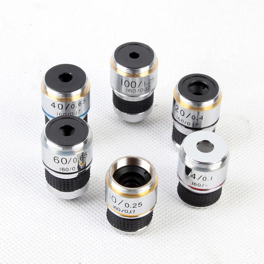 185 4X 10X 20X 40X 100X Biological Microscope Achromatic Objective Lens Microscope Lens Adapters Compact Objective Lens Durable Peaceful Pleasures Health and Wellness 4x