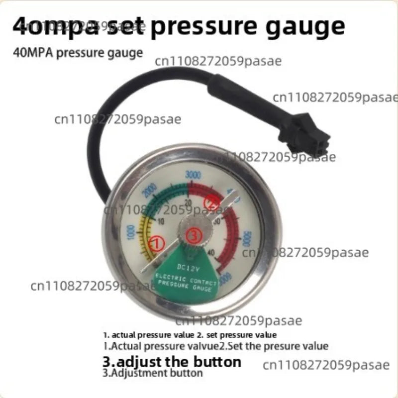 30MPA High Pressure Bike Pump with Gauge & Luminous Display