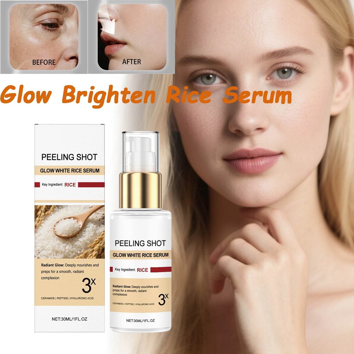 Rice Essence Brightening Serum | Niacinamide & Ceramide 30ml
