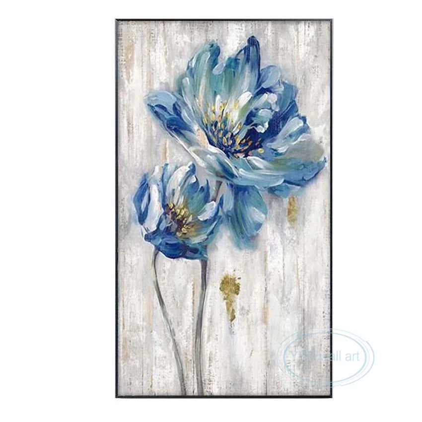Pure Handmade Flower Oil Painting Wall Decoration Art Canvas Poster Frameless Acrylic Hanging Painting Living Room Bedroom Porch Peaceful Pleasures Health and Wellness No frame 120cmx240cm