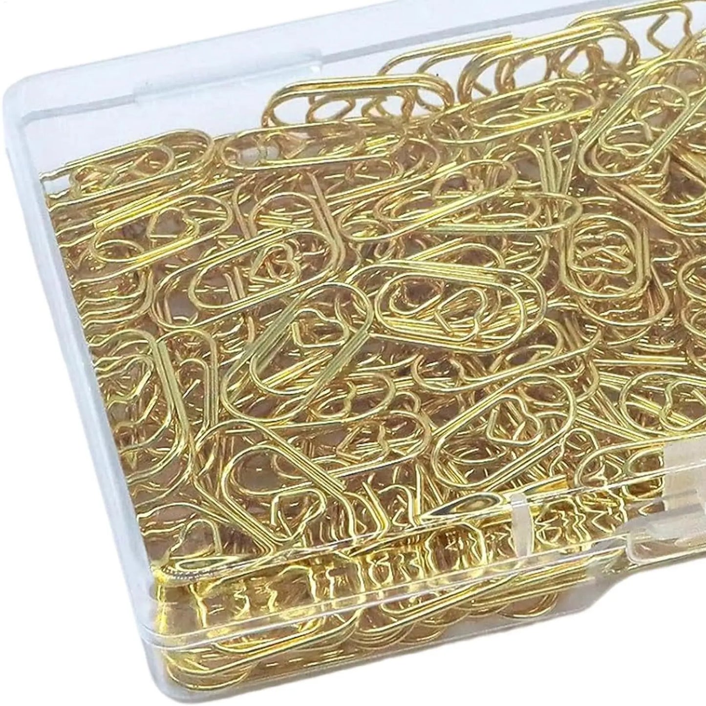 100Pcs Gold Heart Paper Clips – Decorative Binder Clamps