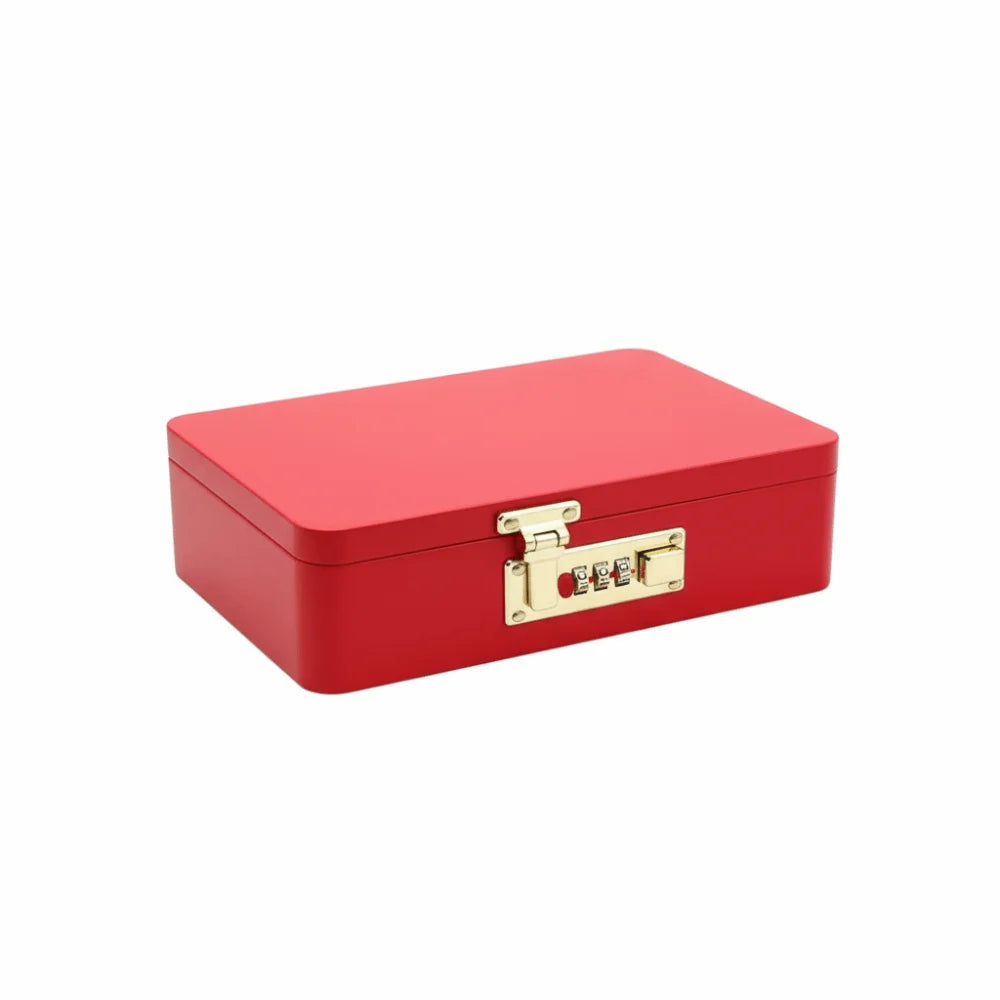 Metal Combination Lock Storage Box – Flip Top Key Safe