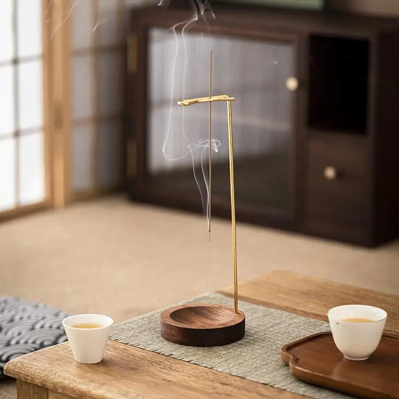 Smoke Waterfall Incense Holder | Wooden Zen Downward Flow Burner
