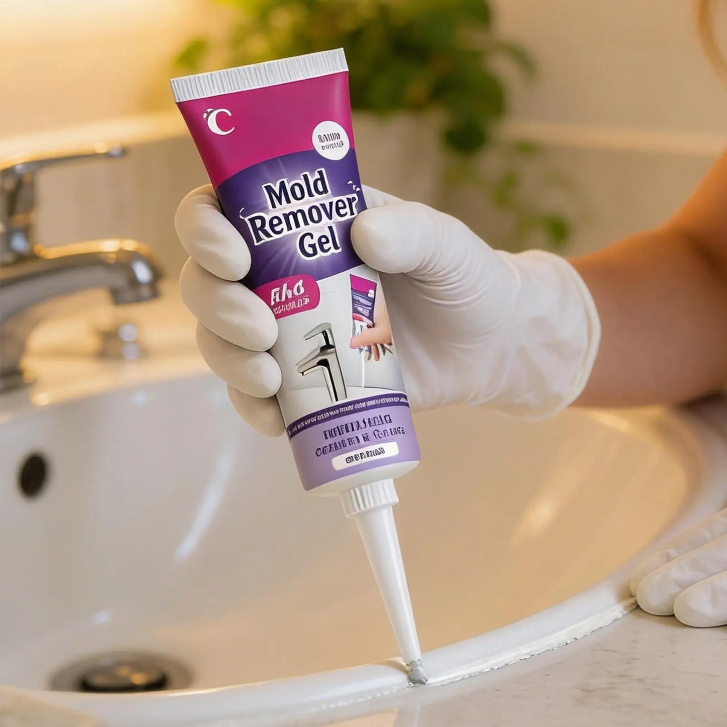 Tile & Grout Cleaner Gel with Brush – Multi-Surface Stain Remover