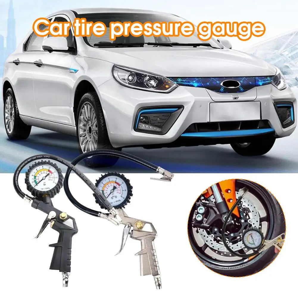 220 PSI Tire Pressure Gauge Gun – Car, SUV & Motorcycle