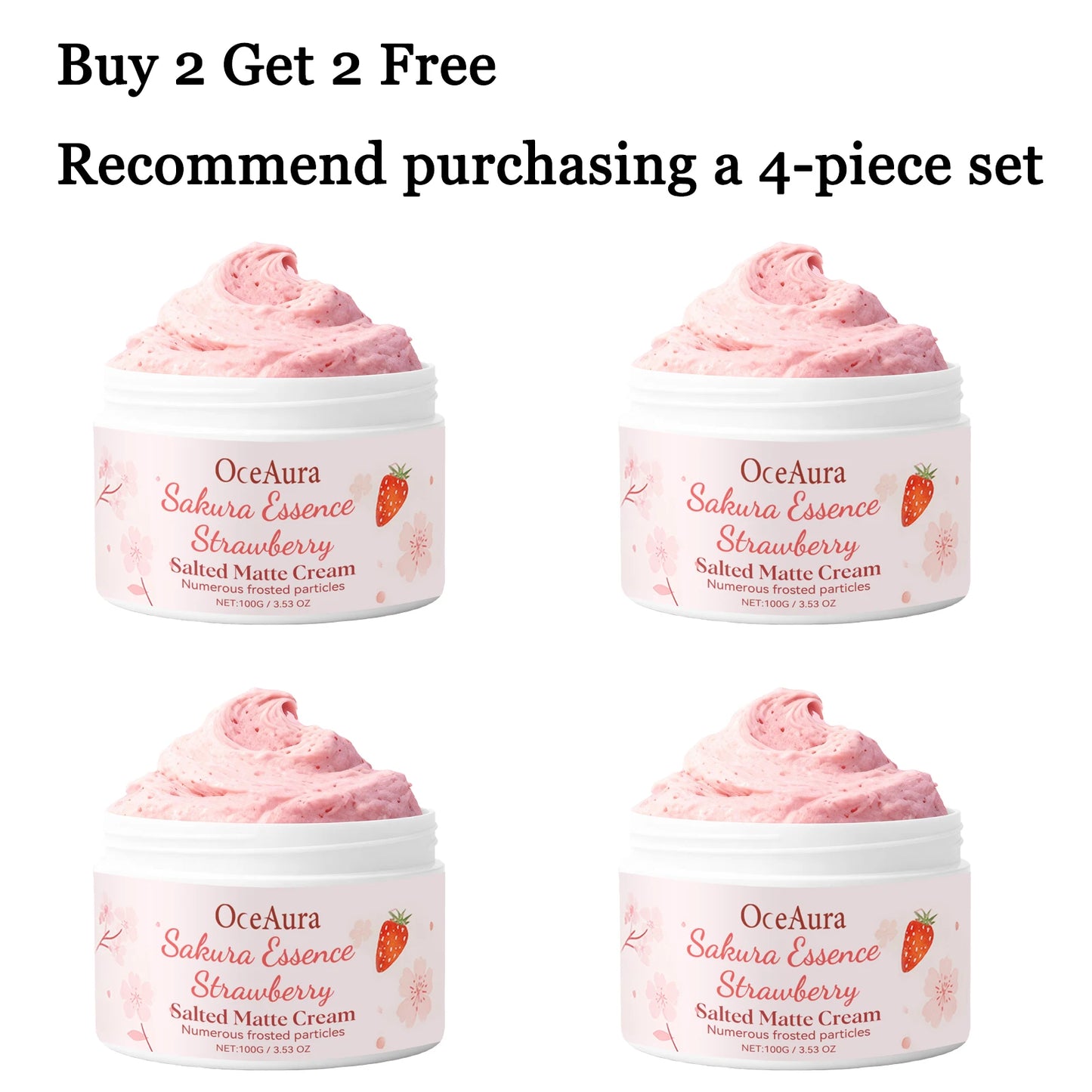 OceAura Sakura Strawberry Body Scrub – Exfoliate & Moisturize