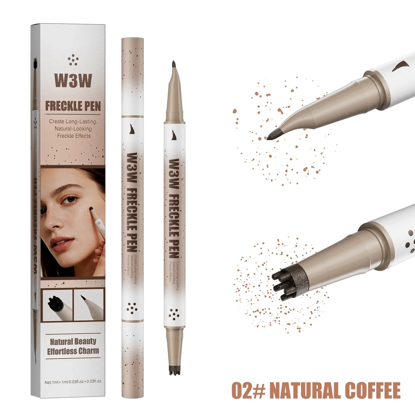 W3W Natural Freckle Stamp Pen – Waterproof & Long-Lasting