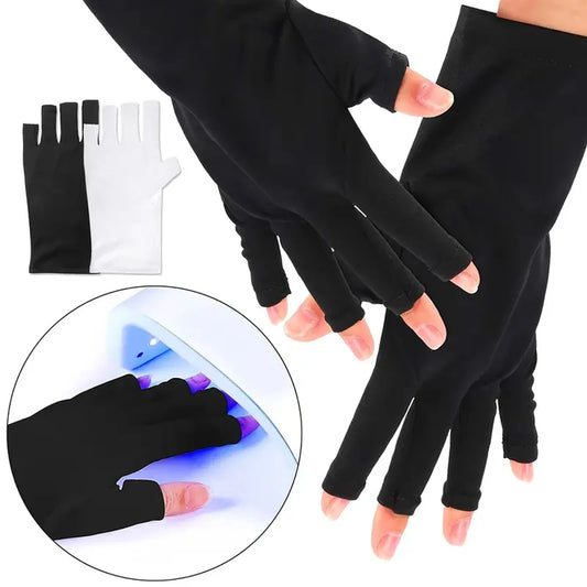 Anti UV Gloves Gel Professional Protection Gloves For ManicuresProtect Hands Nail Art Stretchy Fingerless Glove For Home Outdoor Peaceful Pleasures Health and Wellness