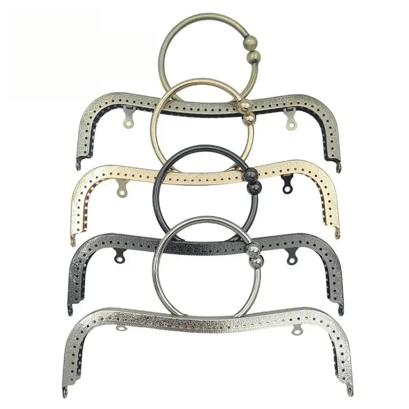 22cm Metal Purse Frame Kiss Clasp M-Shape DIY Bag Handle