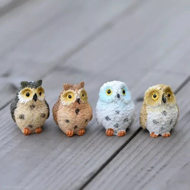 Miniature Owl Figurine for Moss Micro Landscape, Unique Resin Decorative Ornament Decorative Figurines Living Room Decoration Peaceful Pleasures Health and Wellness