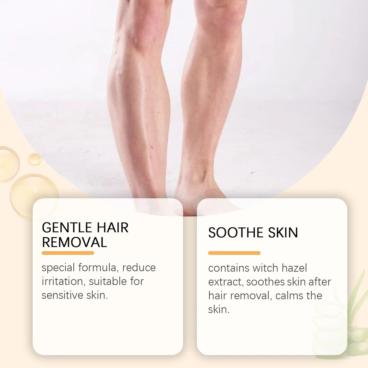 Men's Painless Hair Removal Cream with Scraper – Body & Chest