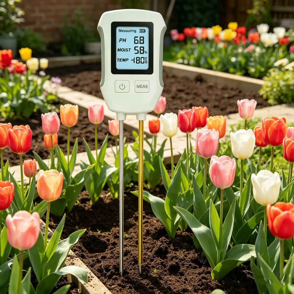 3-In-1 LCD Digital Soil PH Tester Temperature Humidity Meter Soil Test Kit for Potted Flower Plant Home Garden Planting Peaceful Pleasures Health and Wellness