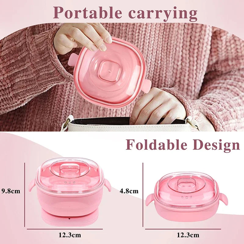 2026 Foldable Silicone Wax Heater Kit Portable Hair Removal Wax Machine For Heat Wax Beans Body Hair Removal Wax Beans Heater Peaceful Pleasures Health and Wellness