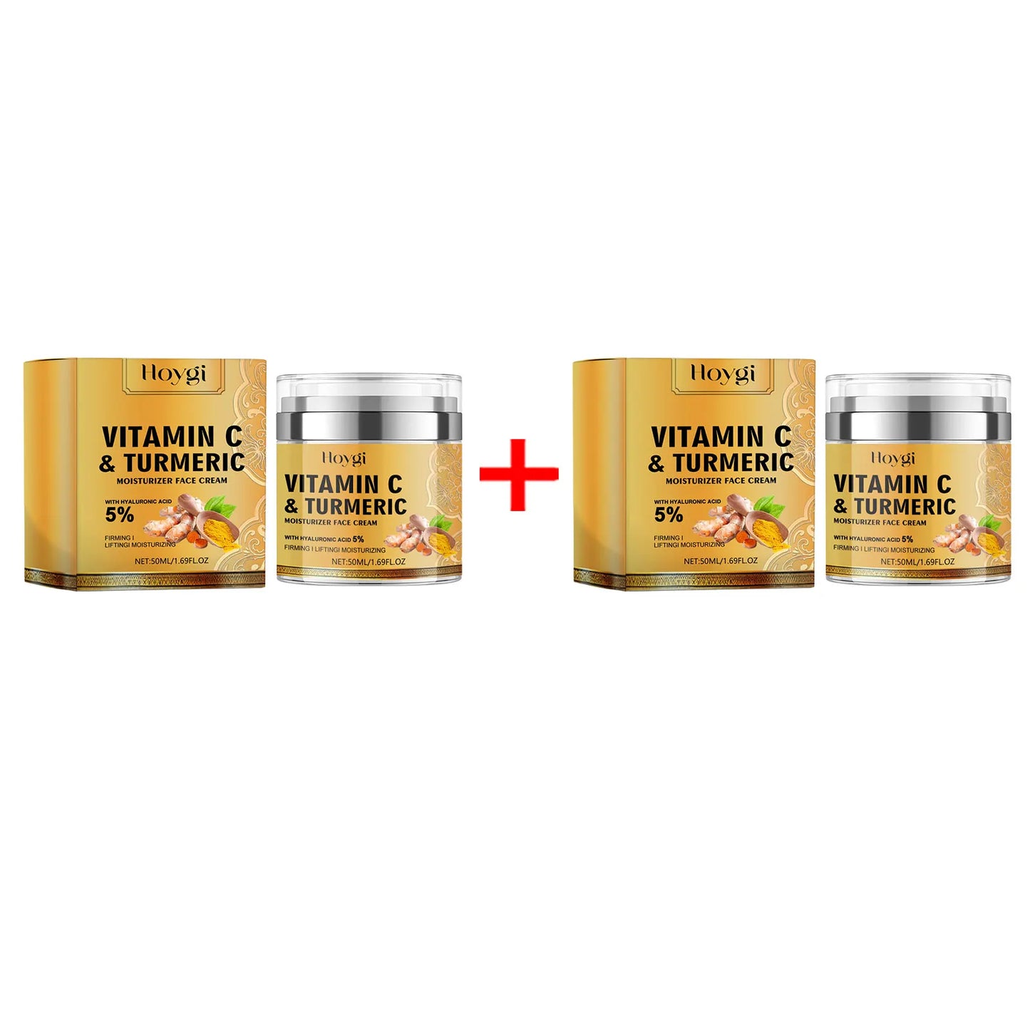 Turmeric Cleanser Oil Control Dark Spot Removal Anti Acne Deep Cleansing Shrink Pore Brightening Moisturizing Vitamin C Cream Peaceful Pleasures Health and Wellness 2 X 50ml boxed