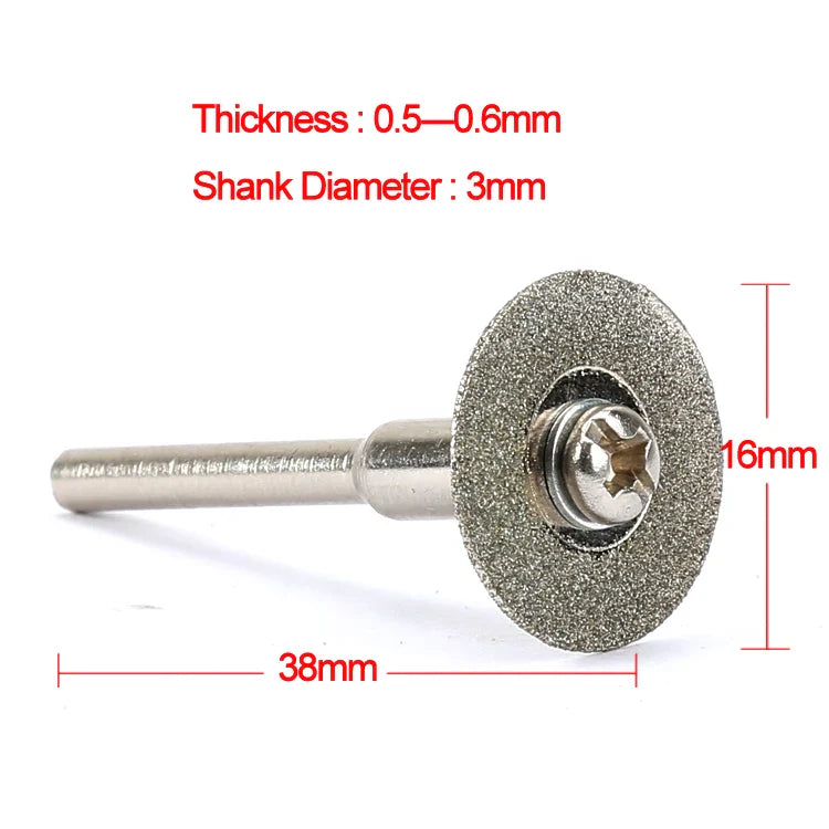 Diamond Cutting Disc Set 10pc – 16–40mm Rotary Cut-Off Wheels