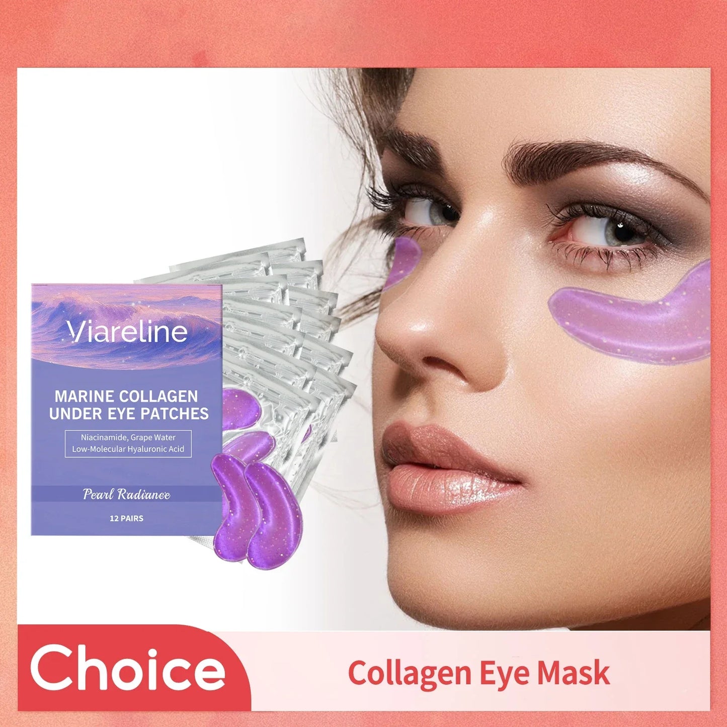 Viareline Collagen Eye Mask Patches 12 Pairs – Brightening