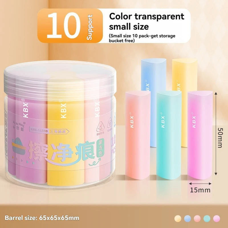 Jelly Eraser Clean Marks Soft Texture Must Have Elementary School Students Exams Comes Bucket Is Super Clean Suitable Practical Peaceful Pleasures Health and Wellness 10PC Colorful Small