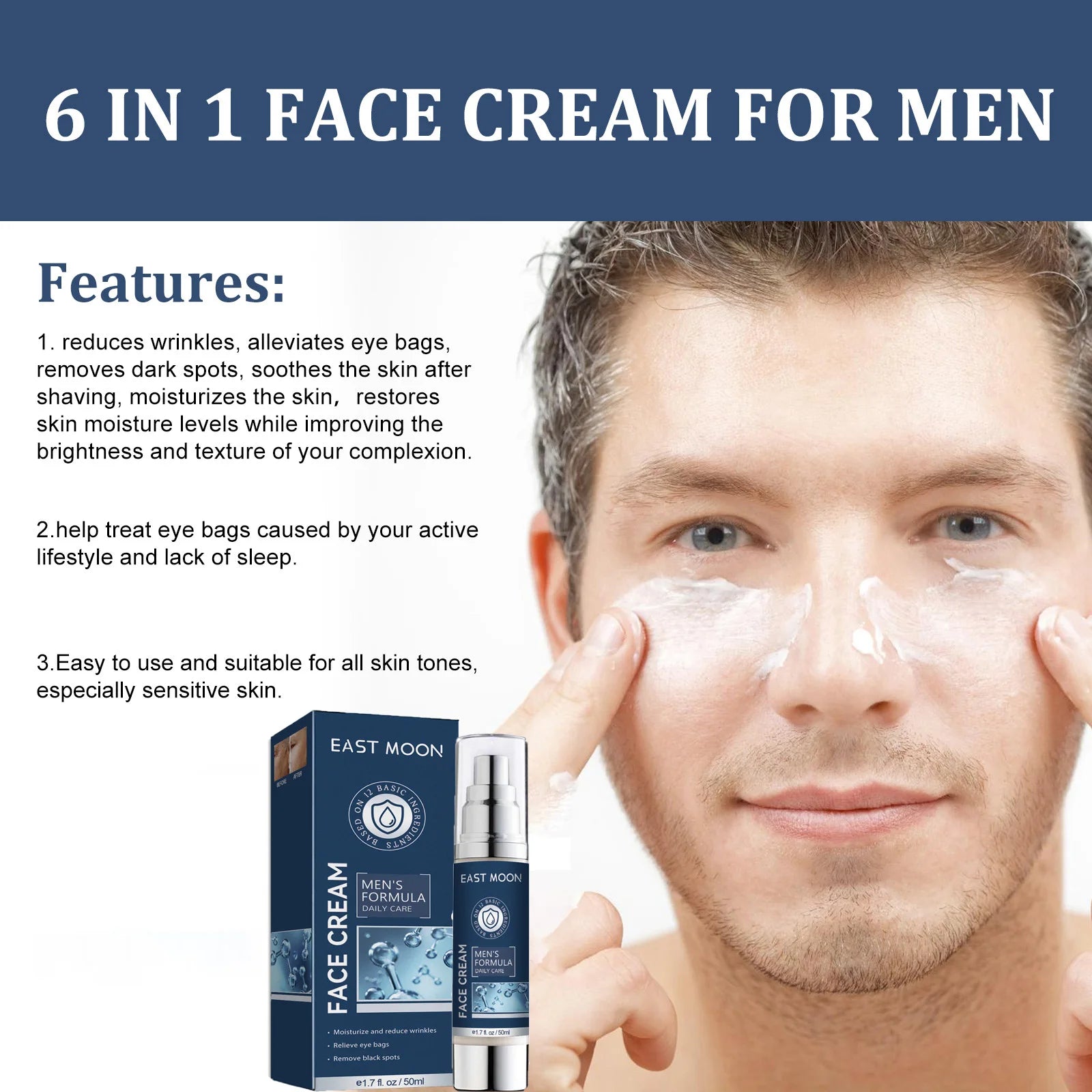 6-in-1 Men's Face Moisturizer – Hydrate, Brighten & Anti-Aging Peaceful Pleasures Health and Wellness