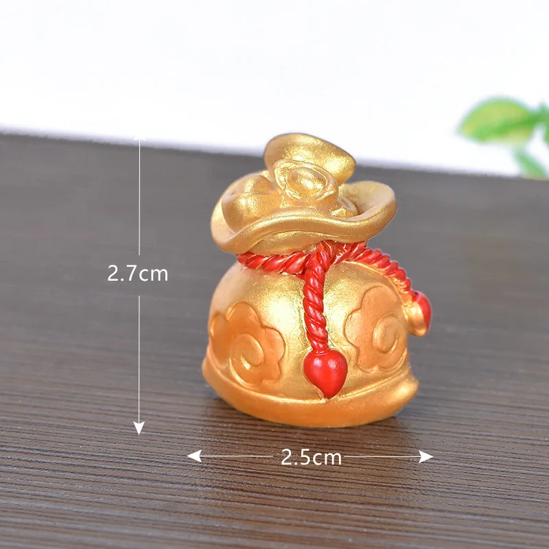 Feng Shui Auspicious Fa Cai Money Tree Gold Ingot Bag Lucky Fortune