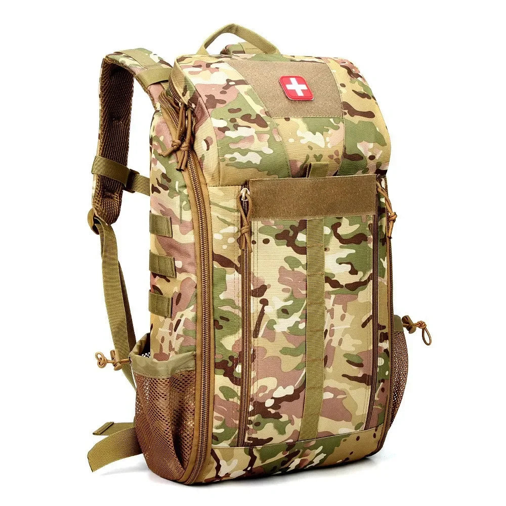 Tactical Outdoor Medical Backpack Large Capacity Camping Mountaineering Backpack Emergency Bag Multi-functional Storage Bag Peaceful Pleasures Health and Wellness CP
