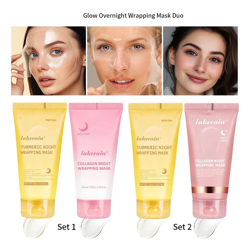 Turmeric & Collagen Overnight Peel-Off Mask Duo | Deep Hydration