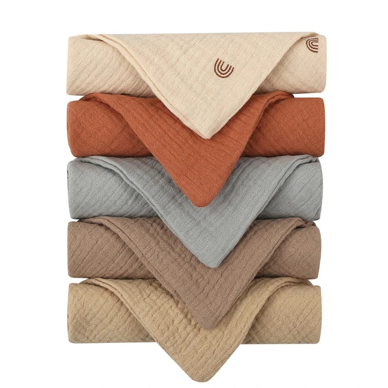 5-Pack Baby Cotton Gauze Washcloths – Soft Burp & Bath Towel