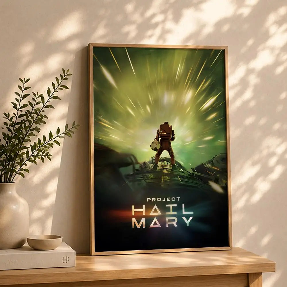 Movie-Project Hail Mary Poster HD Self Adhesive Waterproof Wall Art Ideal for Home Office Dorm Bedroom Great Gift Peaceful Pleasures Health and Wellness