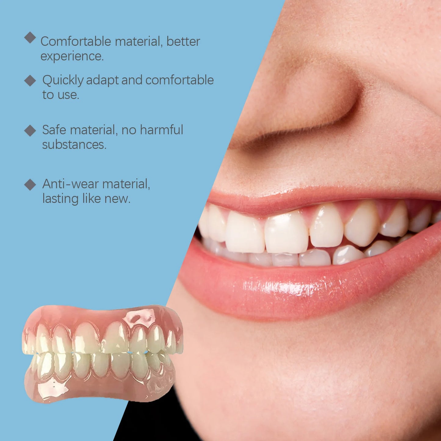 Denture Reline Kit Silicone Liners Soft Denture Braces Silicone Whitening Teeth Cover Teeth Bracesc Comfortable Teeth Peaceful Pleasures Health and Wellness