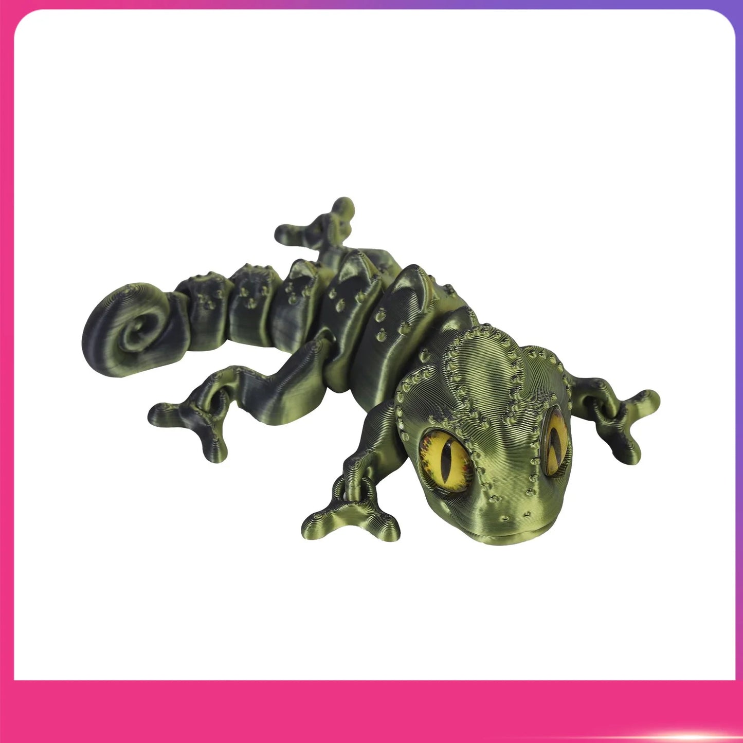 3D Printed Articulated Chameleon Figure | Movable Joints Toy