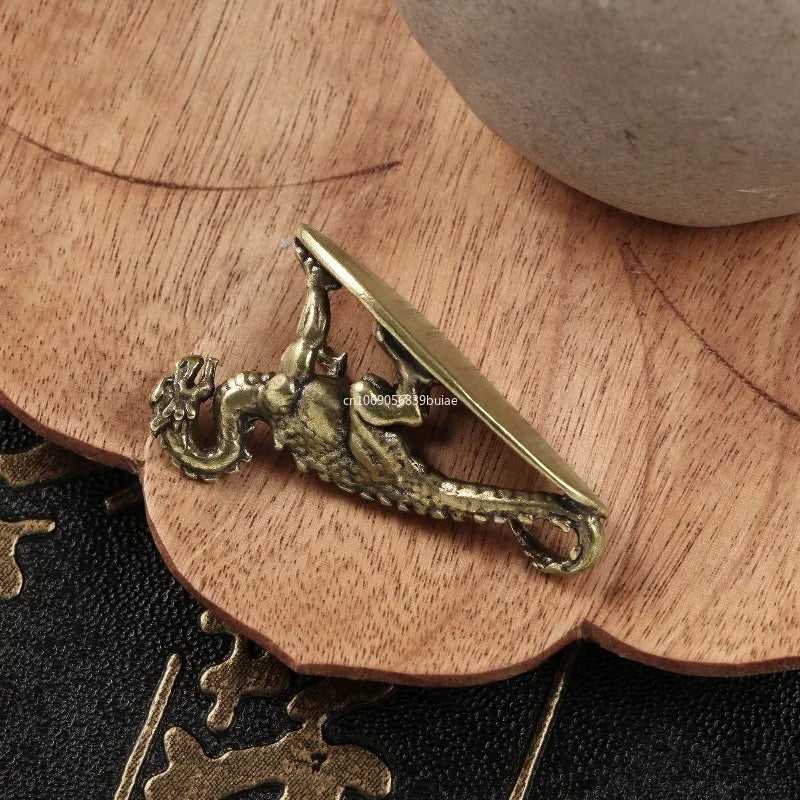 Retro Brass Mini Dragon Figurines Desk Decoration Solid Brass Pterosaur Statue Ornament Home Decor Micro Carved Crafts HomeDecor Peaceful Pleasures Health and Wellness