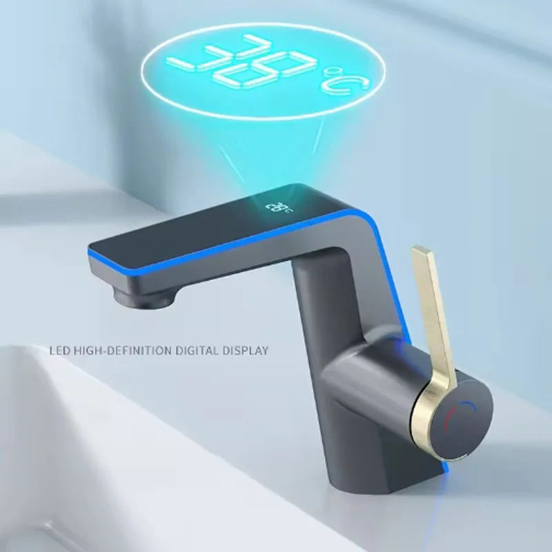 LED Temperature Display Basin Faucet | Single Handle Bathroom Tap